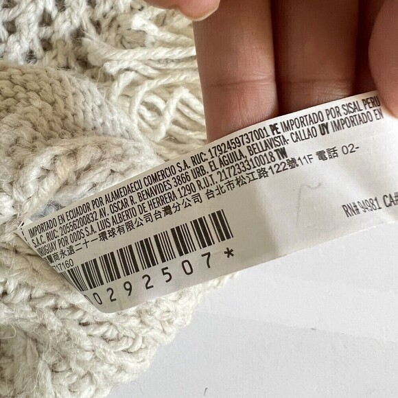 Forever 21 Contemporary Womens Beige Boho Long Sleeve Knit Sweater Size S - Picture 7 of 11